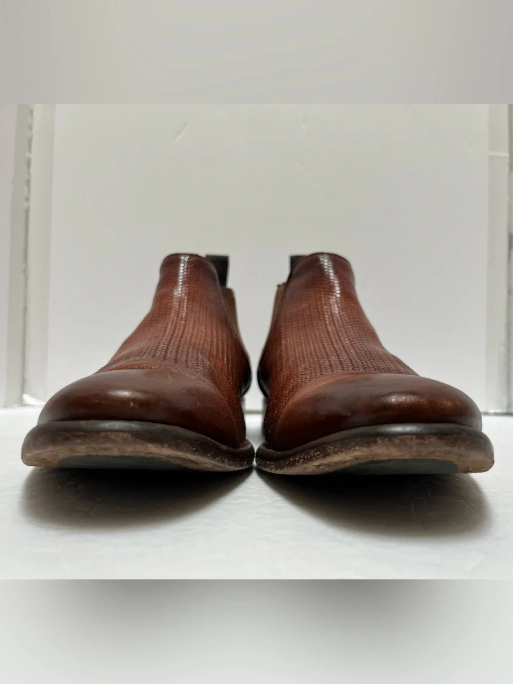 ALITTO Italy Men’s Woven Cap-Toe Chelsea Boots Sz 41 US 8 Rare - READ
